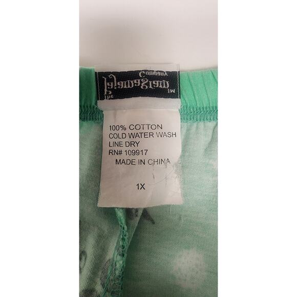 PajamaGram CO. Christmas 2PC Pajama Set Multicolor Green Size 1X - Picture 7 of 8